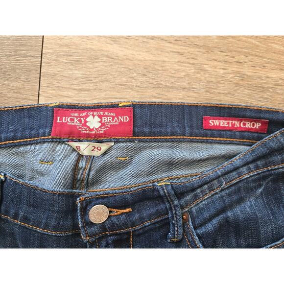 Lucky Brand Sweet ’N Crop Jeans Women’s 8/29 | Mid Rise Blue Denim Cropped Y2K - Picture 4 of 7